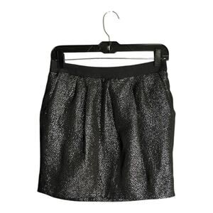 Leifsdottir Gray Sparkly Mini Skirt With Gold Hook & Eye On Back 6